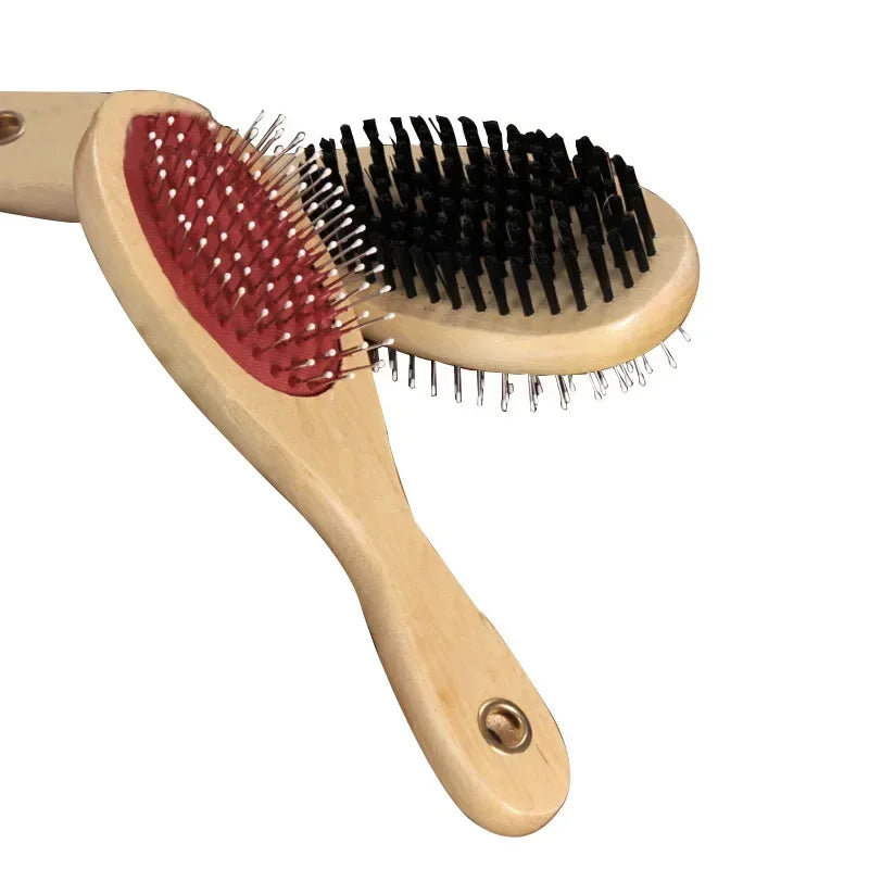 Wooden Double-Sided Pet Grooming Comb