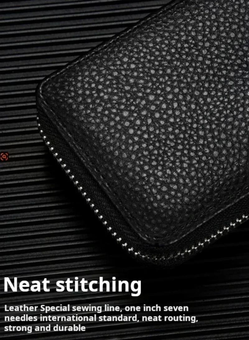 Compact Zipper Card Wallet with Multiple Slots