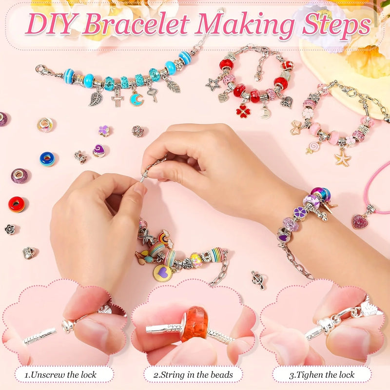 Kit Completo de Pulsera con Abalorios para Hacer en Casa con Caja Organizadora