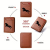 Men's Retro Faux Leather Card Holder with Black Horse Motif