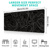 Black topographic map size mouse pad with anti-slip base and various desk items