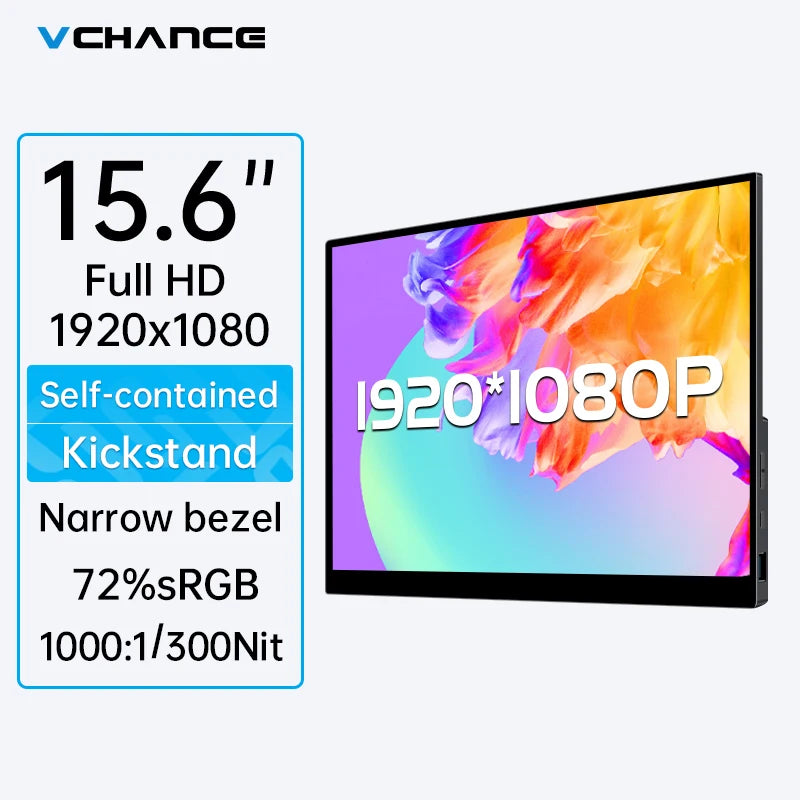 Moniteur Portable 15,6" FHD avec Support Intégré