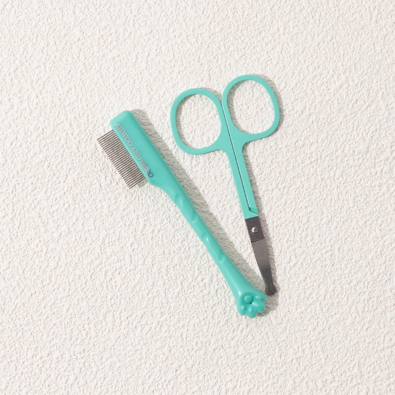 Pet Facial Grooming Comb & Scissors Kit