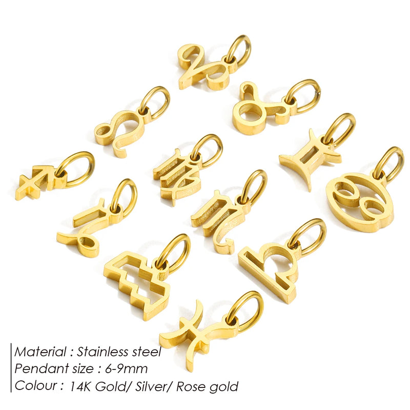 Stainless Steel Zodiac Constellation Pendant