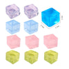 A set of colorful squishy ice cube fidget toys in various shades including purple, blue, pink, and yellow.