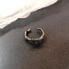 Punk Crystal Heart Butterfly Geometric Ring