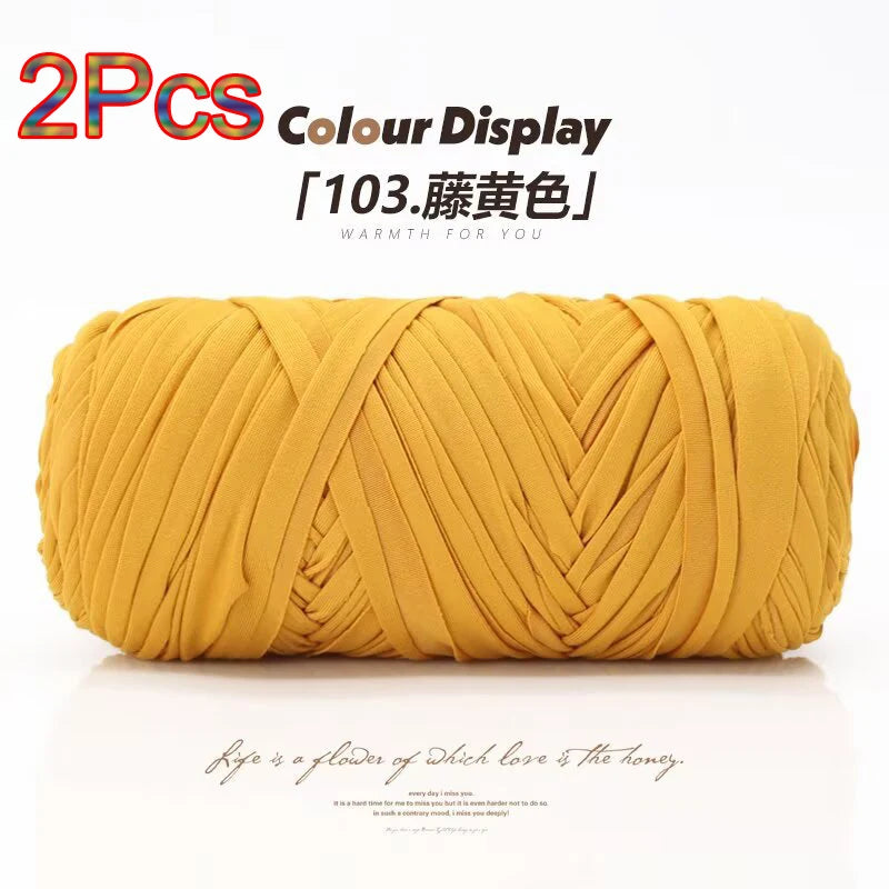 Elastic T-Shirt Yarn for Crochet and Knitting (2-Pack, 50m Each)