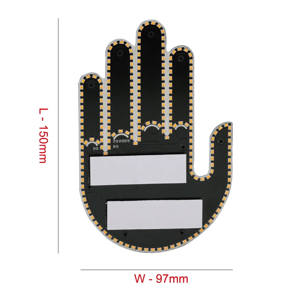 A black finger light module with a cutout for a light source, featuring a five-finger design.