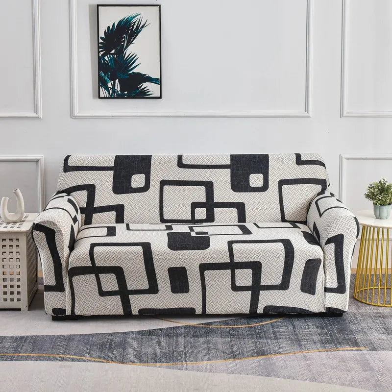 Slip-Resistant Stretch Sofa Cover with Floral Design