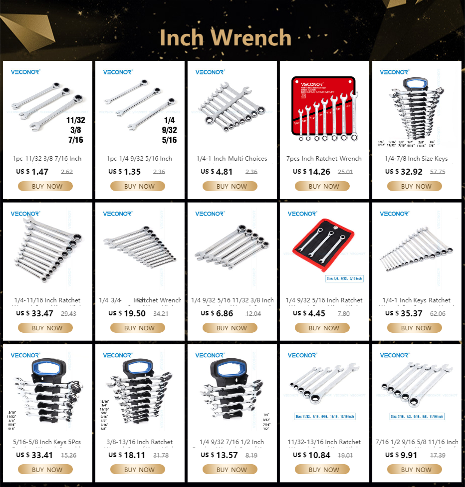 3-Piece Mirror-Polished Ratchet Wrench Set (3/8", 7/16", 1/2")