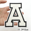 Large White Letter Patch for DIY Clothing Customization