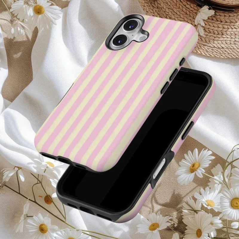 Striped Magnetic Phone Case with Dual-Layer Protection