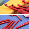 Ergonomic Red Crochet Hook Set with Soft Grip Handles