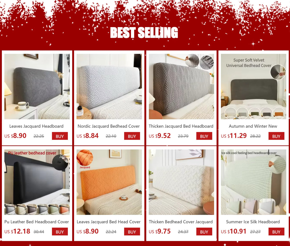 Stretchable Solid Color Headboard Cover Protector