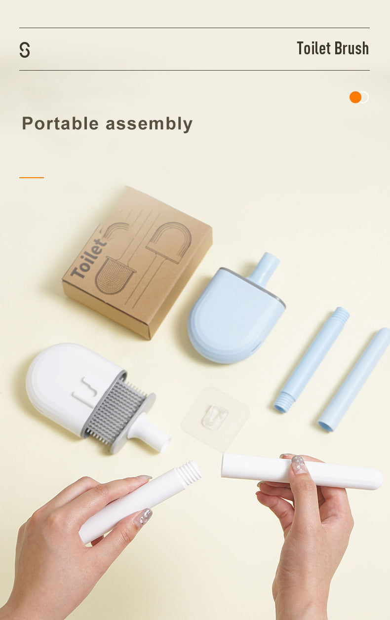 Silicone Toilet Brush with Wall-Mount Holder