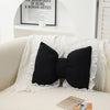 Decorative Bow Cushion with Lace Trim