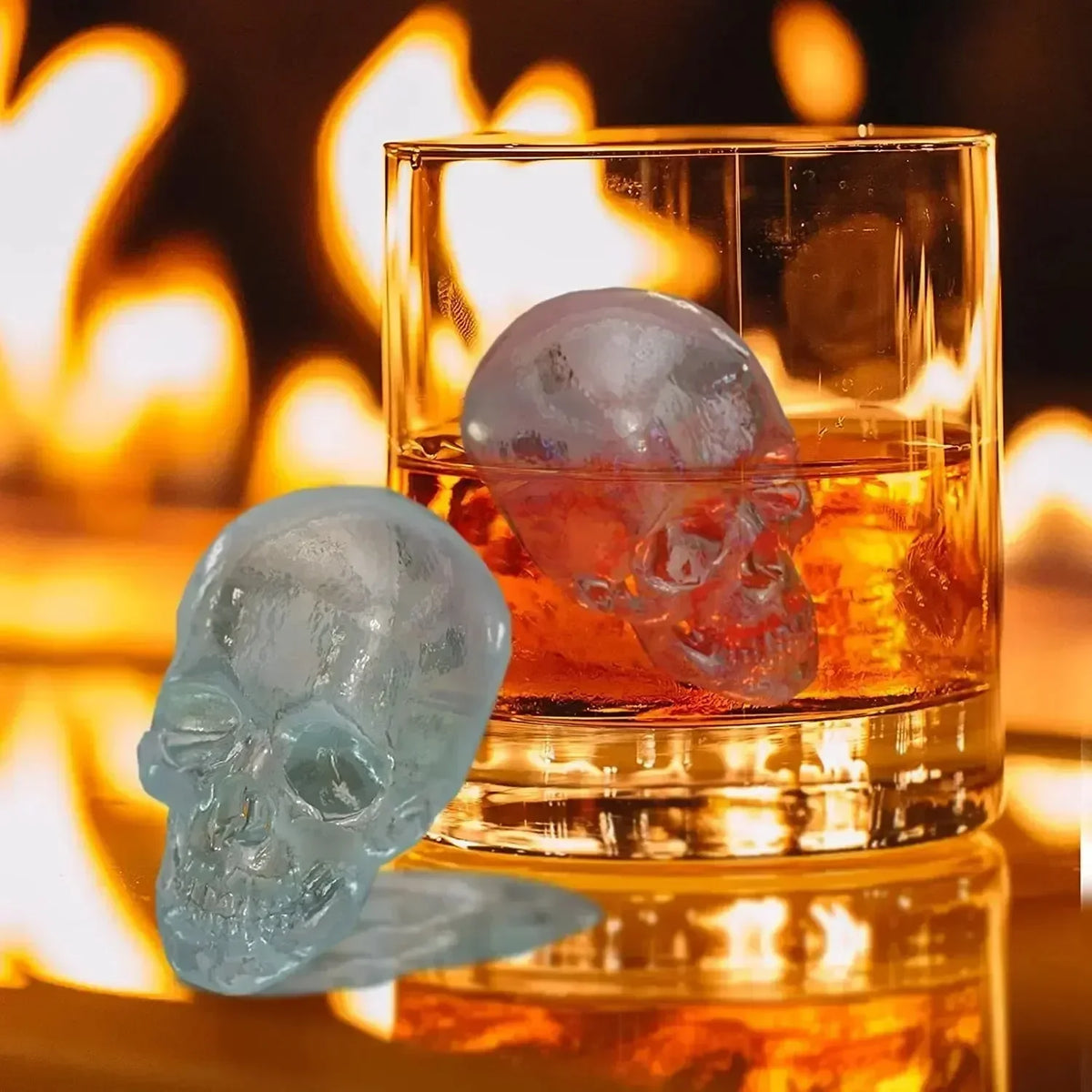 3D Skull & Diamond Ice Ball Mold – Silicone Tray for Whiskey & Cocktails