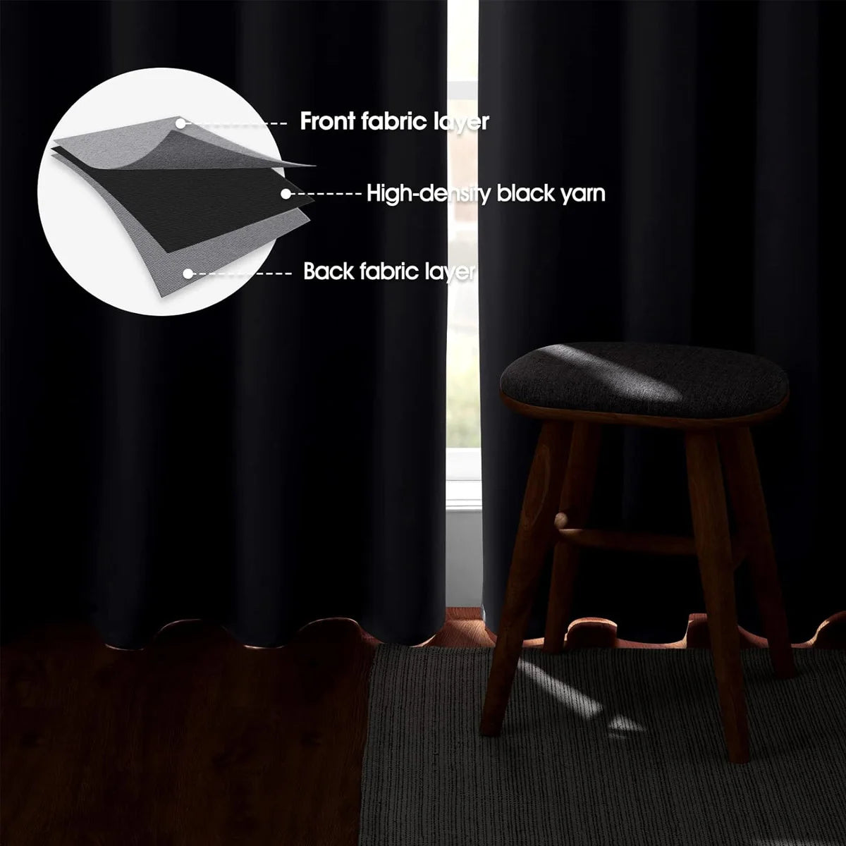Blackout Curtains with Grommets – Thermal Insulated & Noise Reducing