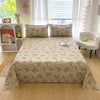 Red Floral Printed Flat Bed Sheet – Soft & Breathable