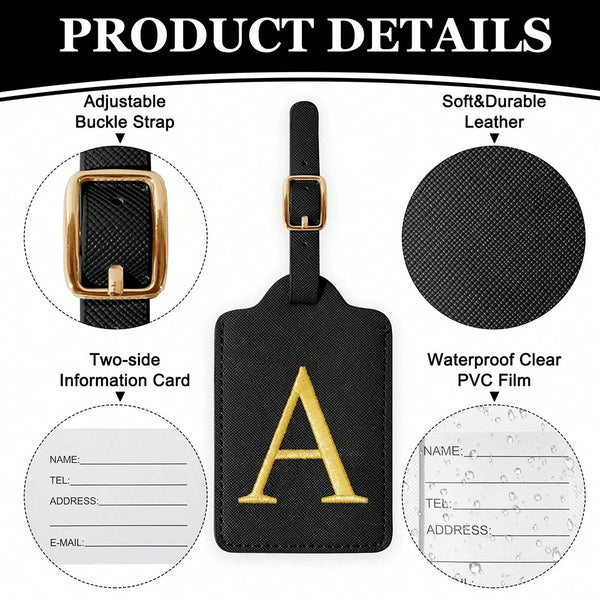 PU Leather Luggage Tag with Privacy Cover