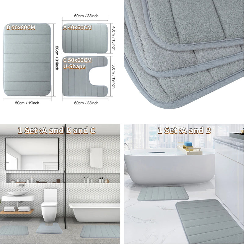 Memory Foam Bath Mat with Non-Slip Backing