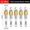 Hex Shank Socket Adapter Set for Power Drills (1/4, 3/8, 1/2 Inch)