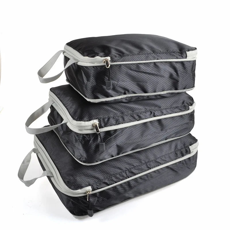 Travel Packing Cubes Set with Compression Zippers