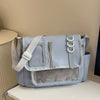 Y2K Transparent Ita Bag with DIY Badge Display Panel