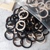 50-Pack Solid Color Elastic Hair Ties for Women & Girls