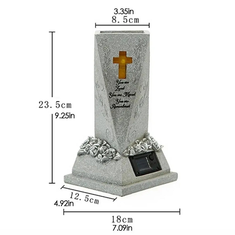 Vase Mémorial à Énergie Solaire avec Ailes d'Ange