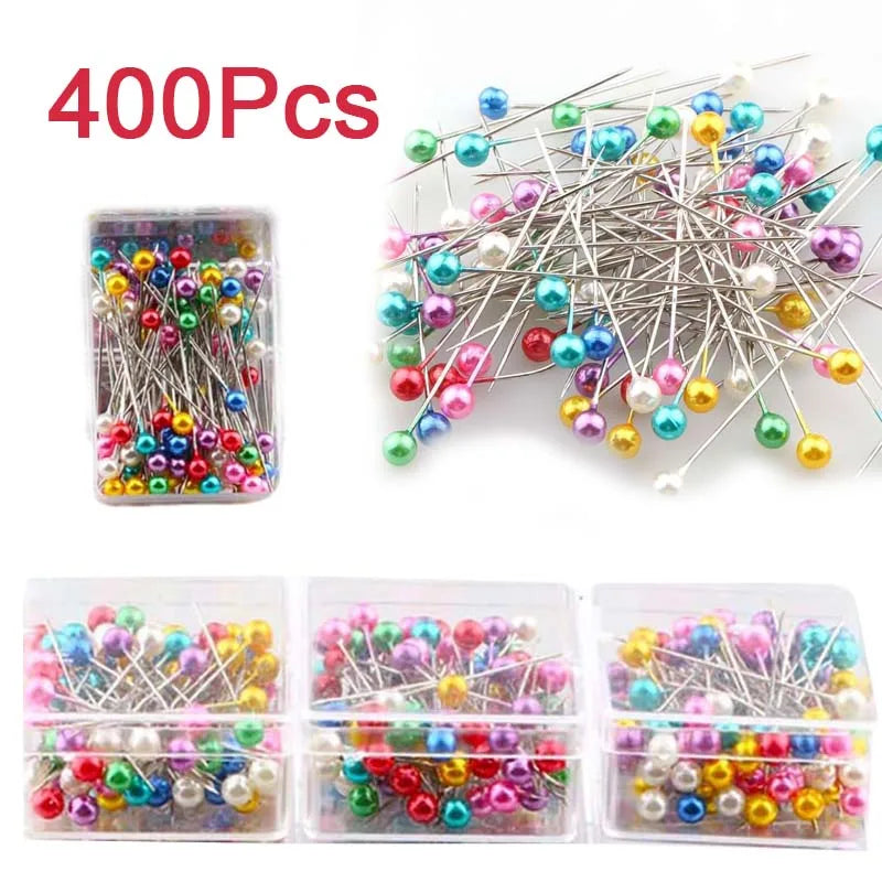 400 pieces of pearlized ball head sewing pins for fabric crafting in various colors