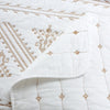 Quilted Cotton Bedspread Set with Embroidered Patchwork Design