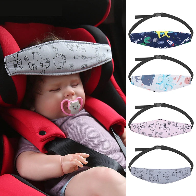 Baby Car Seat Head Support Pillow with Adjustable Strap