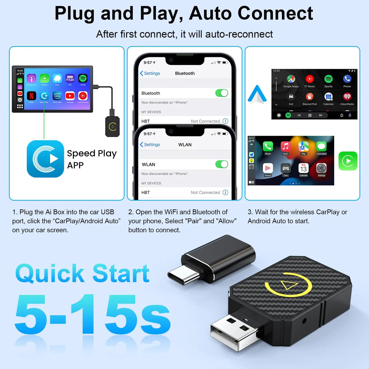 Wireless CarPlay & Android Auto Adapter