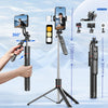 Adjustable Selfie Stick Tripod with Bluetooth Remote and Fill Light