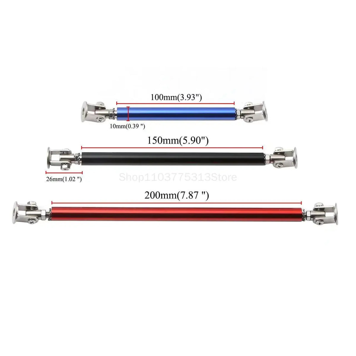Universal Adjustable Bumper Lip Splitter Rods for Car Front & Rear