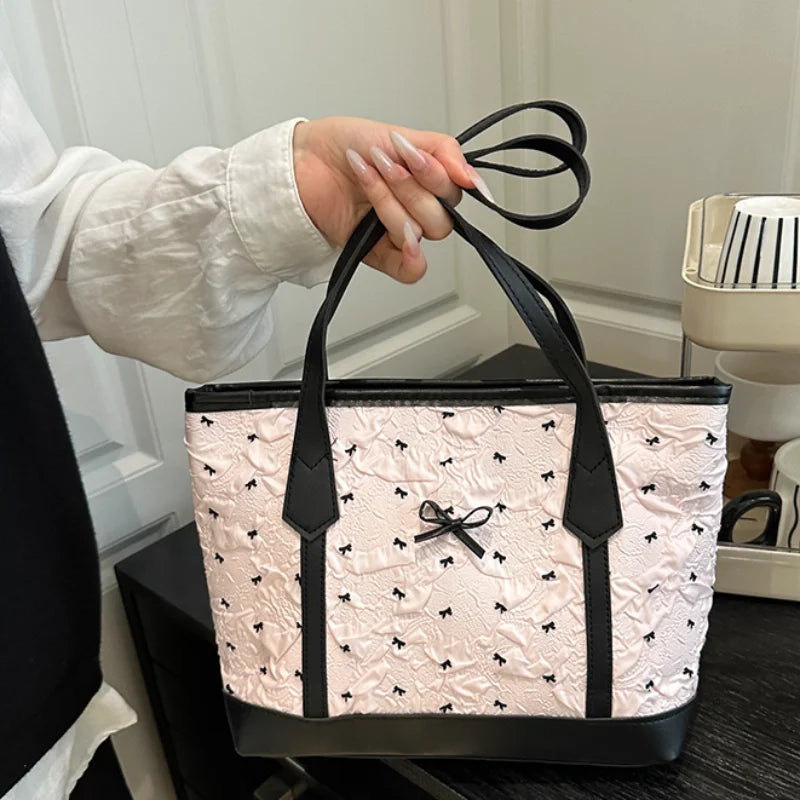 Sac Tote à Pois avec Nœud
