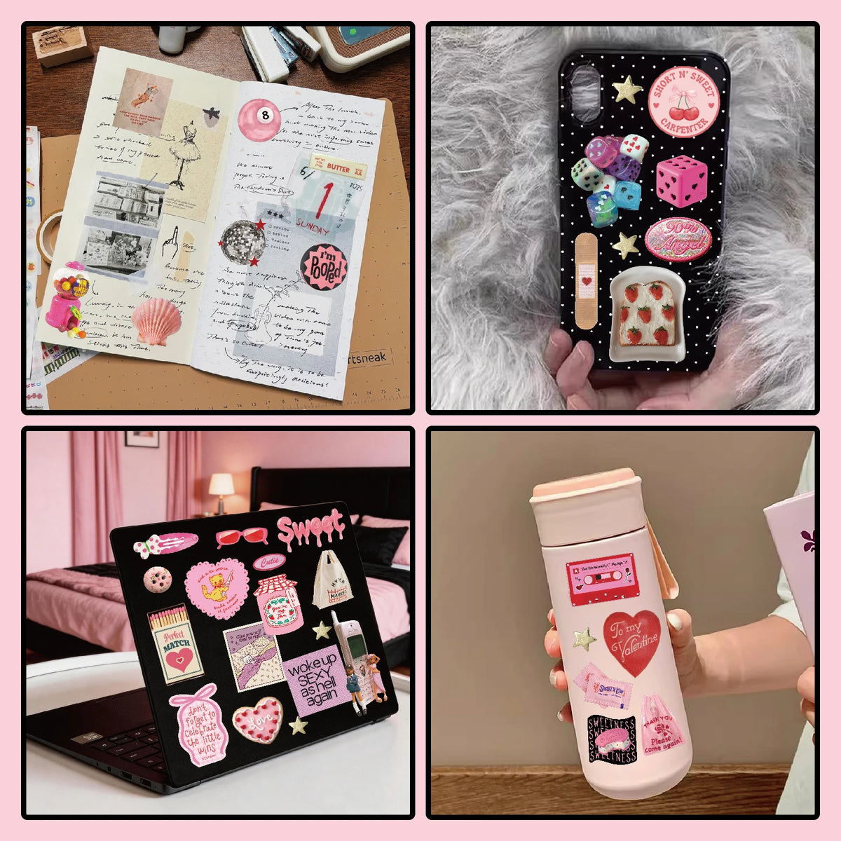Sweetheart Sticker Book - 30 Sheets of American Style Vintage Stickers for DIY Projects