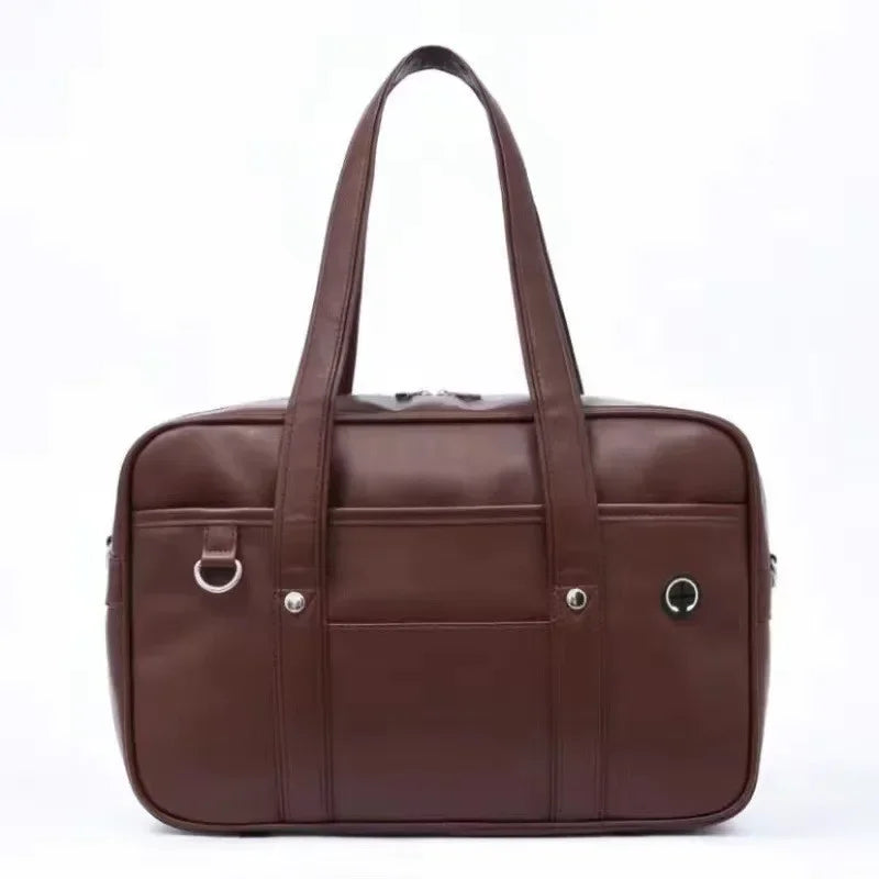 Japanese Preppy PU Leather Shoulder Bag