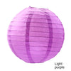 A light purple round paper lantern.