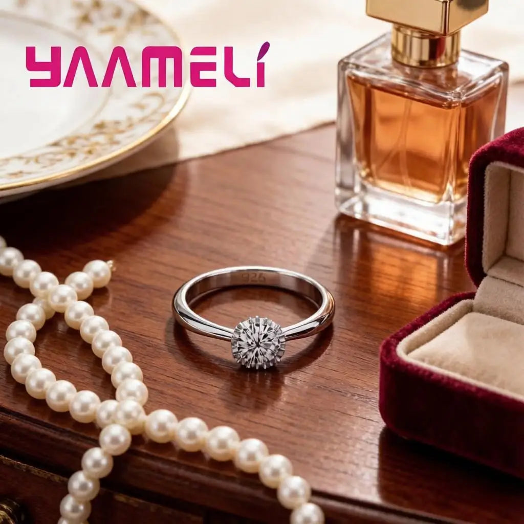 925 Sterling Silver Cubic Zirconia Engagement Ring