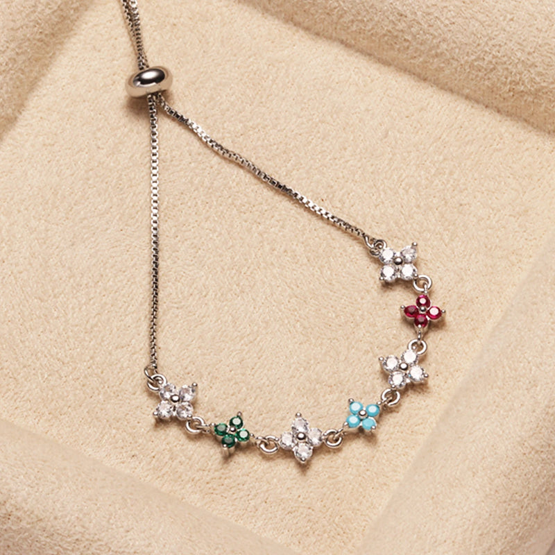 Delicate Clover Bracelet with Cubic Zirconia
