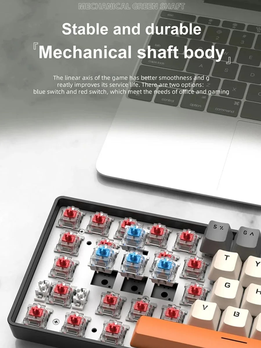 Compact 61-Key Mechanical Gaming Keyboard with RGB Backlighting