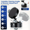 A black magnetic phone mount with a variable viewing angle adjustment and a folding design.