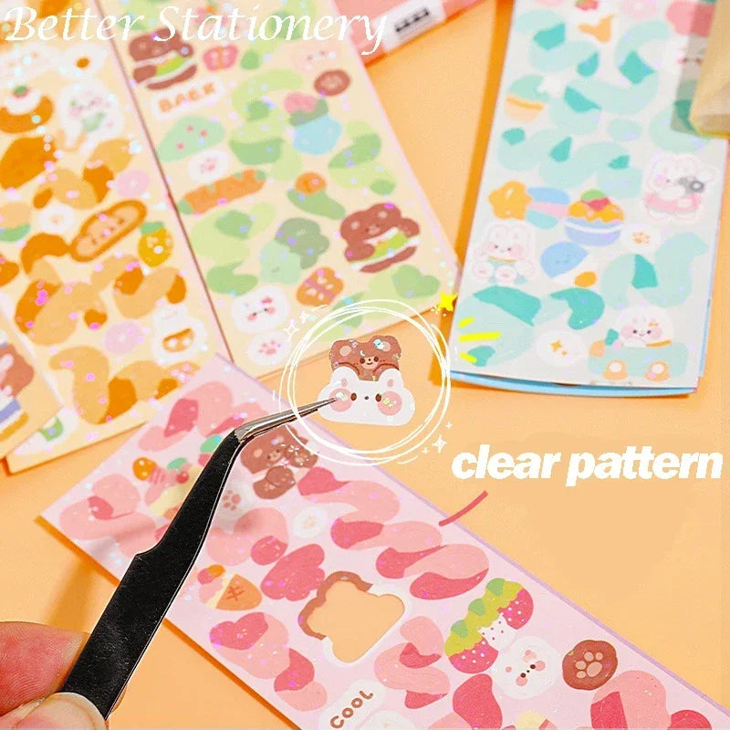 Kawaii Laser Sticker Pack for Scrapbooking and DIY Crafts