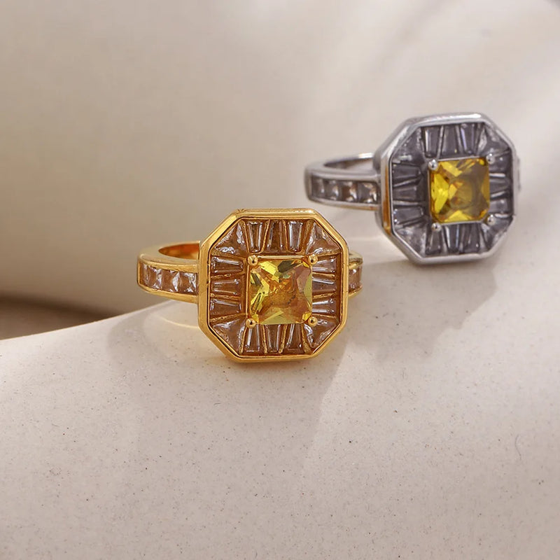 Art Deco Statement Ring with Cubic Zirconia