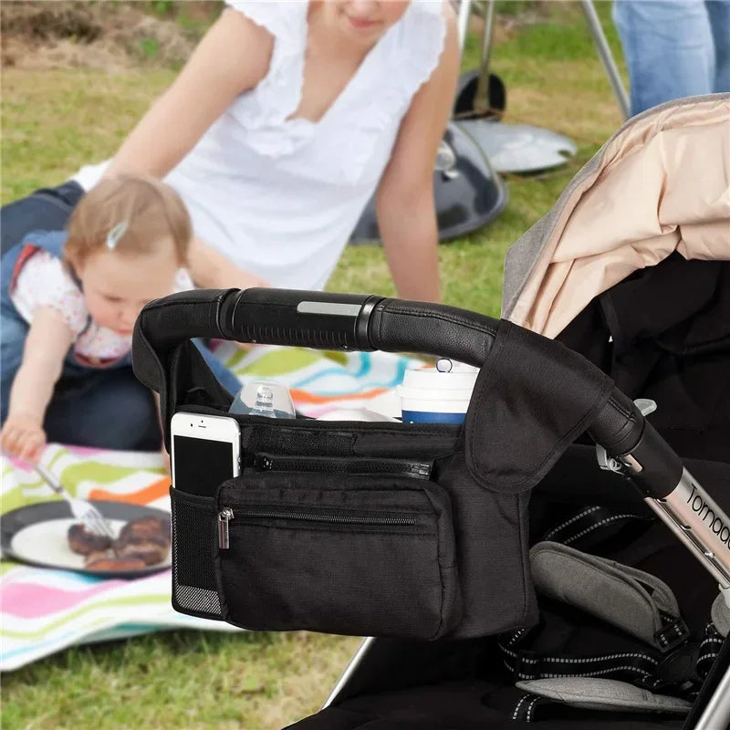 Universal Stroller Organizer with Insulated Cup Holders and Detachable Phone Bag