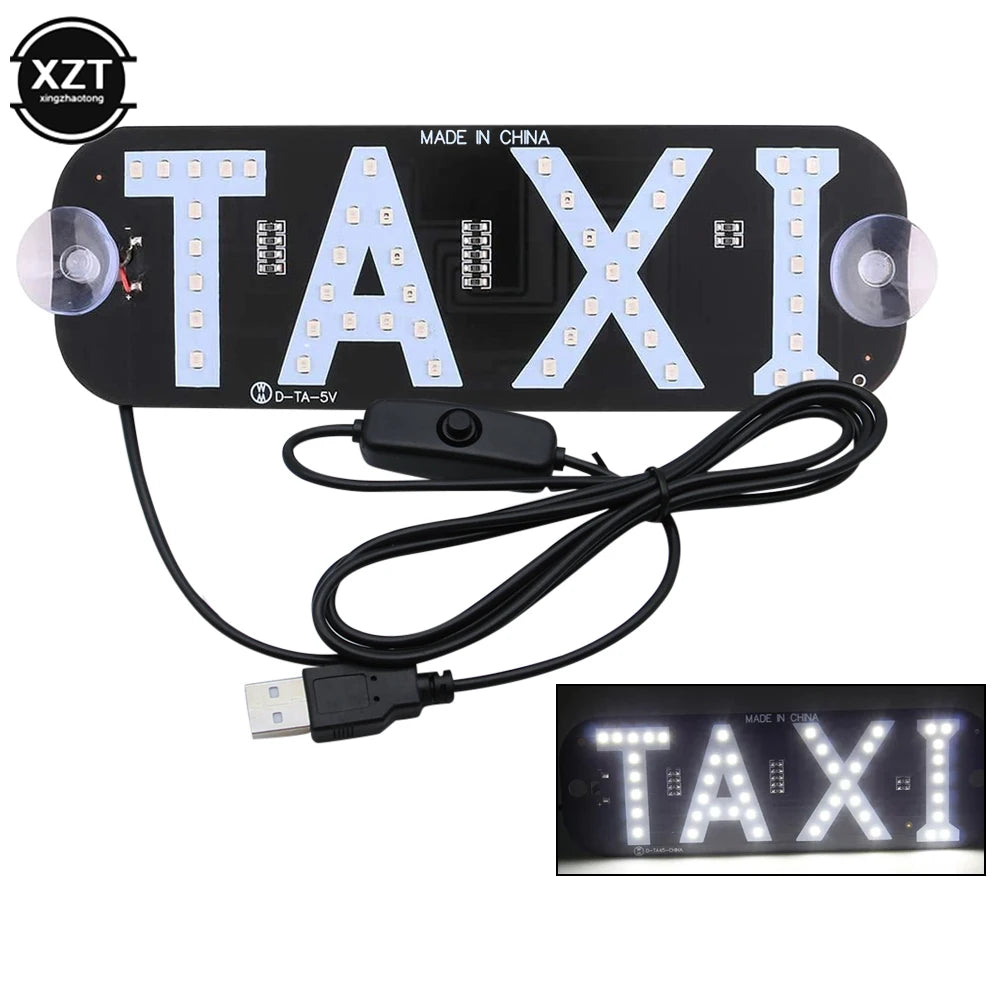 Black LED taxi indicator light panel with a power module and cable for vehicle use.