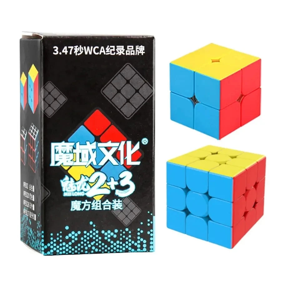 A box of 3.47 inch WCA series building blocks featuring colorful geometric cubes in blue, red, and yellow.
