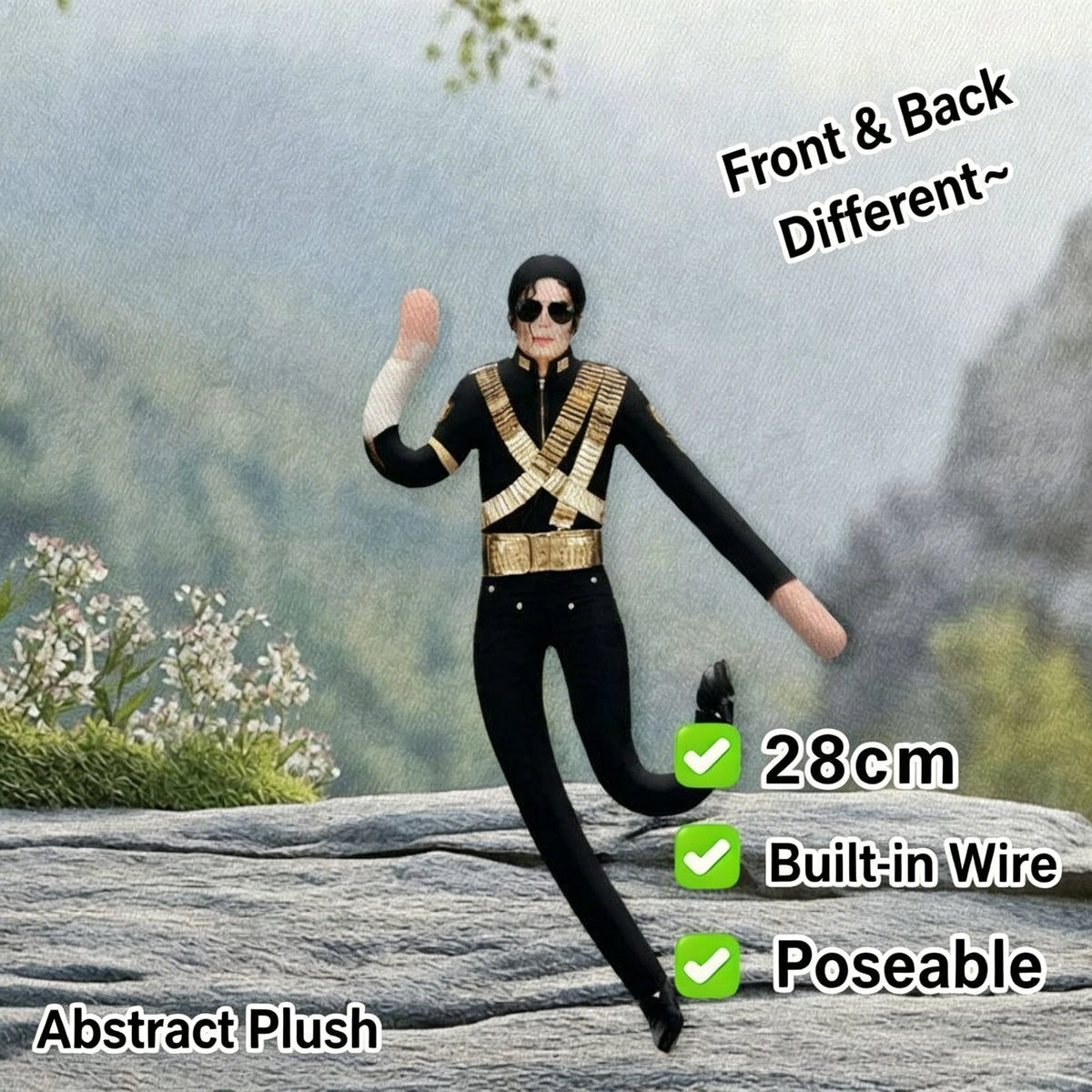 Michael Jackson Bendable Plush Doll with Wire Frame